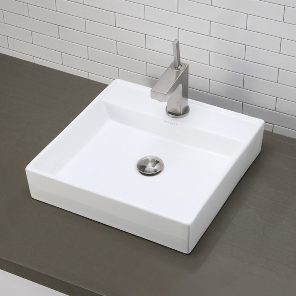 DECOLAV Classically Redefined Square Vessel Bathroom Sink & Reviews